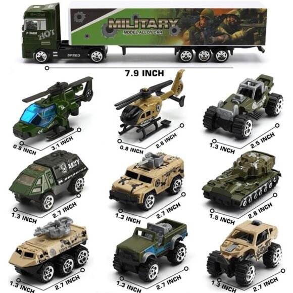 26 Pcs Military Truck with Soldier Men Set(2 in 1), Mini Die-cast Battle Car - Picture 4 of 8